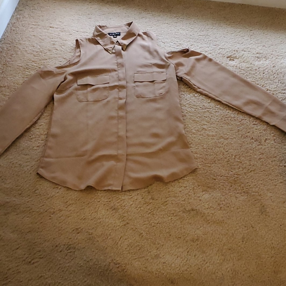 Cold Shoulder Long Sleeve Blouse